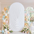 6FT Elegant Draped Arch Cover, White Wedding Arch Backdrop Cover, Stretchy Backdrop Arch Cover for Wedding