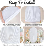 6FT Elegant Draped Arch Cover, White Wedding Arch Backdrop Cover, Stretchy Backdrop Arch Cover for Wedding, alternate view 5
