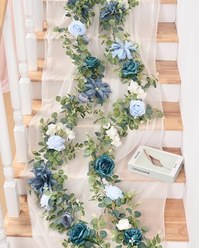 6Ft Eucalyptus Garland with Flowers, Flower Garland Decorations, alternate view 2