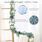 6Ft Eucalyptus Garland with Flowers, Flower Garland Decorations, alternate view 3