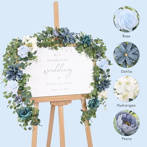 6Ft Eucalyptus Garland with Flowers, Flower Garland Decorations, alternate view 5