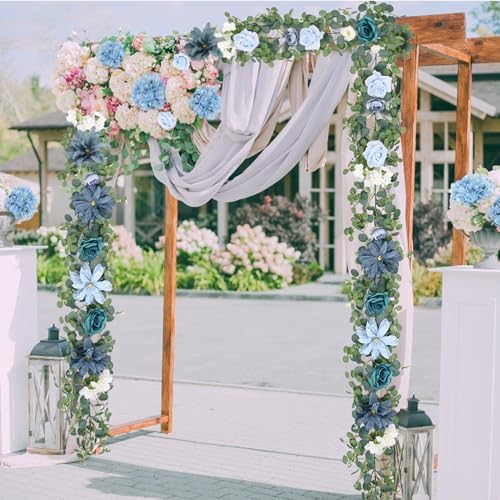 6Ft Eucalyptus Garland with Flowers, Flower Garland Decorations, alternate view 6