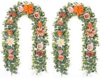 6Ft Fall Garland Decor, 2 Pack Eucalyptus Flower Garland for Table