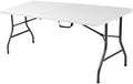 6ft Fold-in-Half Blow Molded Folding Table, Indoor/Outdoor, Comfort Handle, Lightweight Plastic Construction