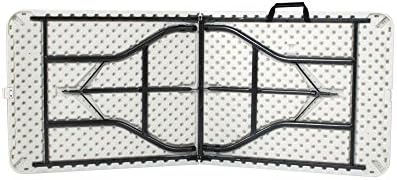 6ft Fold-in-Half Blow Molded Folding Table, Indoor/Outdoor, Comfort Handle, Lightweight Plastic Construction, alternate view