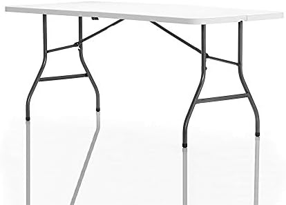 6ft Fold-in-Half Blow Molded Folding Table, Indoor/Outdoor, Comfort Handle, Lightweight Plastic Construction, alternate view