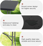 6FT Folding Table | Black | Portable Plastic Table, alternate view 6