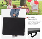 6FT Folding Table | Black Ratten | Portable Plastic Table, alternate view 7