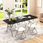 6FT Folding Table | Black Wood Grain | Portable Plastic Table, alternate view 7