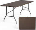 6FT Folding Table | Brown | Portable Plastic Table