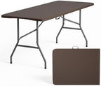 6FT Folding Table | Brown | Portable Plastic Table