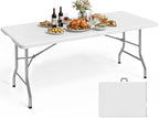 6ft Folding Table, Foldable Dining Indoor Outdoor White