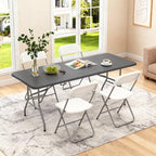 6FT Folding Table | Grey | Portable Plastic Table, alternate view 7
