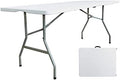 6ft Folding Table Heavy Duty Plastic Portable Picnic Table