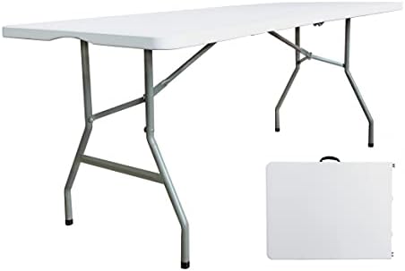 6ft Folding Table Heavy Duty Plastic Portable Picnic Table