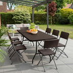 6FT Folding Table Portable Picnic Table Heavy-Duty Fold-in-Half Utility 6 Foot Foldtable Table with Carry Handle, alternate