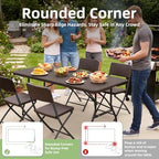 6FT Folding Table Portable Picnic Table Heavy-Duty Fold-in-Half Utility 6 Foot Foldtable Table with Carry Handle, alternate