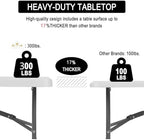 6FT Folding Table, Portable White HDPE Utility Table with Carry Handle, alternate view 3