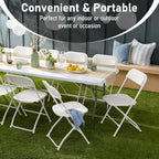 6FT Folding Table, Portable White HDPE Utility Table with Carry Handle, alternate view 5