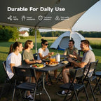 6FT Folding Table Set with 4 Chairs - Heavy-Duty 330 lb Black Table & 330 lb Black Chairs, Portable Foldable, alternate view