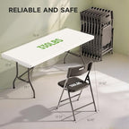 6FT Folding Table Set with 4 Chairs - Heavy-Duty 330 lb Table & 330 lb Chairs, Portable Foldable Furniture Set, alternate