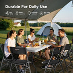6FT Folding Table Set with 4 Chairs - Heavy-Duty 330 lb Table & 330 lb Chairs, Portable Foldable Furniture Set, alternate