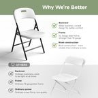 6FT Folding Table Set with 8 Folding Chairs, Heavy Duty 330 lbs Black Table & 600 lbs White Chairs, Portable, alternate view