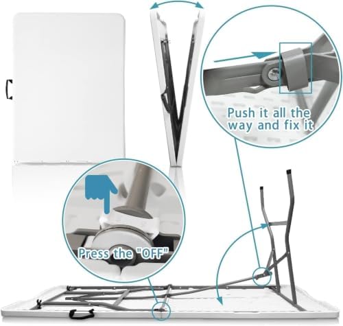 6FT Folding Table, Versatile Foldable Table, Portable, alternate view 6