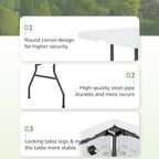 6FT Folding Table | White | Portable Plastic Table, alternate view 6