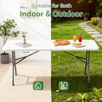 6FT Folding Table | White | Portable Plastic Table, alternate view 4