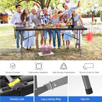 6FT Folding Tables for Camping Party Picnic, School, 6 Pack, Black in Black, alternate view 3