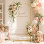 6FT Gold Heavy-Duty Metal Wedding Arch Backdrop Stand, Balloon Arch Frame for Flowers & Fabric, Ideal for, alternate view 2