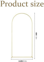 6FT Gold Heavy-Duty Metal Wedding Arch Backdrop Stand, Balloon Arch Frame for Flowers & Fabric, Ideal for, alternate view 3