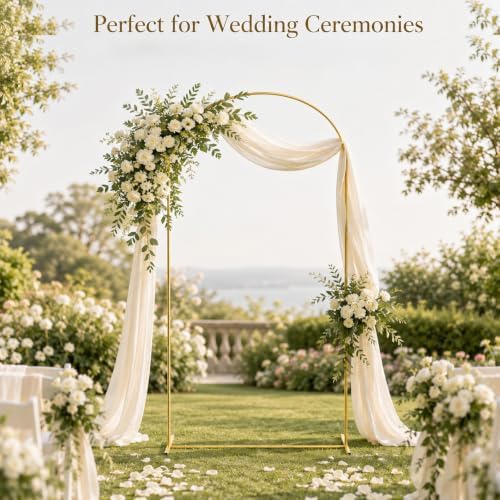 6FT Gold Heavy-Duty Metal Wedding Arch Backdrop Stand, Balloon Arch Frame for Flowers & Fabric, Ideal for, alternate view 4