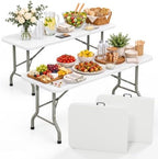 6FT Heavy Duty Folding Table, Portable Utility Table for Parties, Events, and Dining, Supports up to 330 lbs