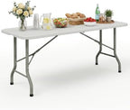 6FT Heavy Duty Folding Table, Portable Utility Table for Parties, Events, and Dining, Supports up to 330 lbs