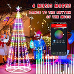 6FT LED Smart Christmas Tree - Outdoor & Indoor Lighted Christmas Tree Decorations Indoor Christmas Cone Tree, alternate view