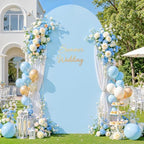 6FT Light Blue Arch Backdrop Cover - Stretchy Spandex Fabric Fitted Round Top Chiara Backdrop Arch Covers for