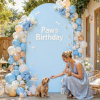 6FT Light Blue Arch Backdrop Cover - Stretchy Spandex Fabric Fitted Round Top Chiara Backdrop Arch Covers for, alternate view