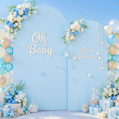 6FT Light Blue Arch Backdrop Cover - Stretchy Spandex Fabric Fitted Round Top Chiara Backdrop Arch Covers for, alternate view