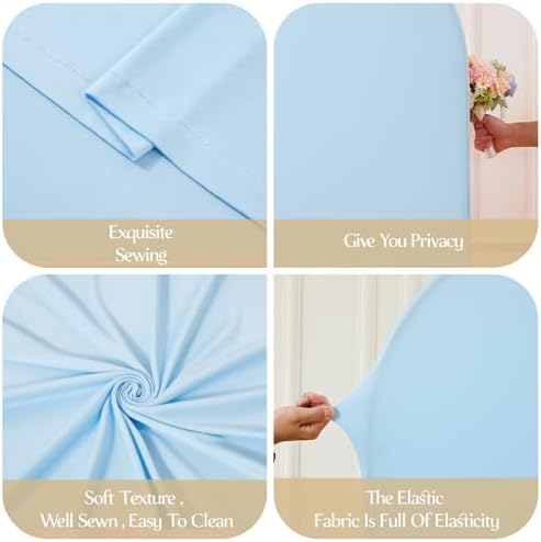 6FT Light Blue Arch Backdrop Cover - Stretchy Spandex Fabric Fitted Round Top Chiara Backdrop Arch Covers for, alternate view