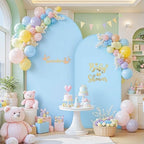 6FT Light Blue Arch Backdrop Cover - Stretchy Spandex Fabric Fitted Round Top Chiara Backdrop Arch Covers for, alternate view
