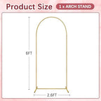 6FT Metal Arch Backdrop Stand, Gold Balloon Arch Stand, alternate view 2