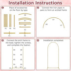 6FT Metal Arch Backdrop Stand, Gold Balloon Arch Stand, alternate view 3
