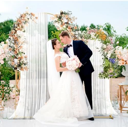 6FT Metal Arch Backdrop Stand, Gold Wedding Arch Backdrop Stand, Balloon Arch Frame for Wedding Birthday Party, alternate