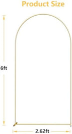 6FT Metal Arch Backdrop Stand, Gold Wedding Arch Backdrop Stand, Balloon Arch Frame for Wedding Birthday Party, alternate