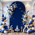 6FT Navy Blue Arch Backdrop Cover - Polyester Fitted Wedding Arch Stand Covers Round Top Chiara Arch Backdrop