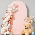 6FT Pale Pink Arch Backdrop Cover - Polyester Fitted Wedding Arch Stand Covers Round Top Chiara Arch Backdrop
