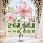 6ft Pink Giant Flowers for Decoration with Stand, Fake Silk Daisy in Pink