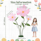 6ft Pink Giant Flowers for Decoration with Stand, Fake Silk Daisy in Pink, alternate view 2